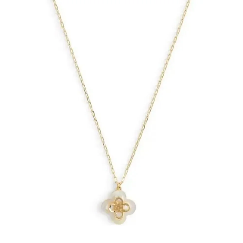 TORY BURCH GOLD CLOVER PENDANT NECKLACE